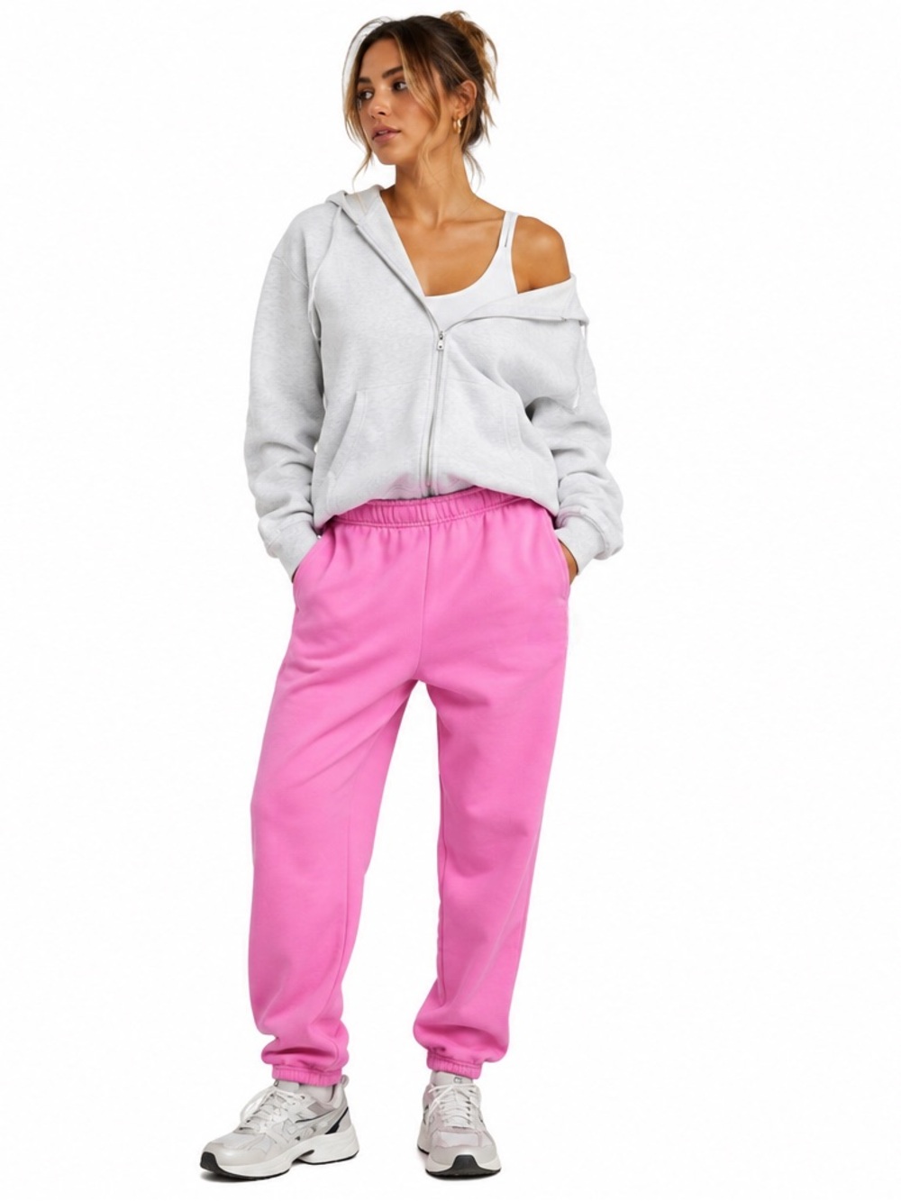 Brunette The Label Pink Best Friend Jogger Sweatpants XL/ XXL 100% Cotton